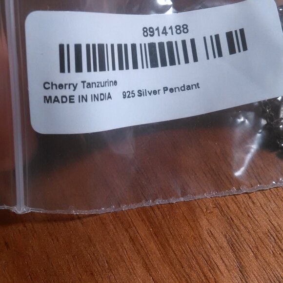 Cherry Tanzurine Sterling Silver Pendant Stainless Steel Necklace - Picture 12 of 12